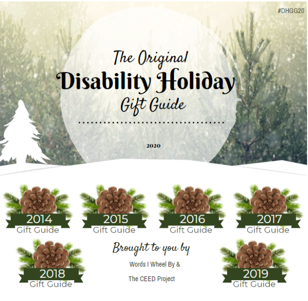 disability holiday gift guide banner with 2014-2019 guides listed underneath.