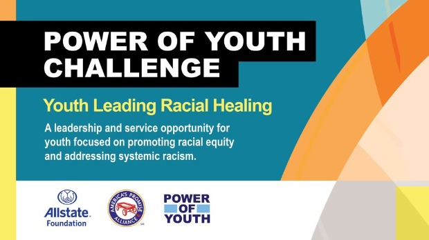 Power of Youth Challenge Banner. Text in Post. All State, Americas Promise Alliance, and Power of Youth Logos across bottom. 